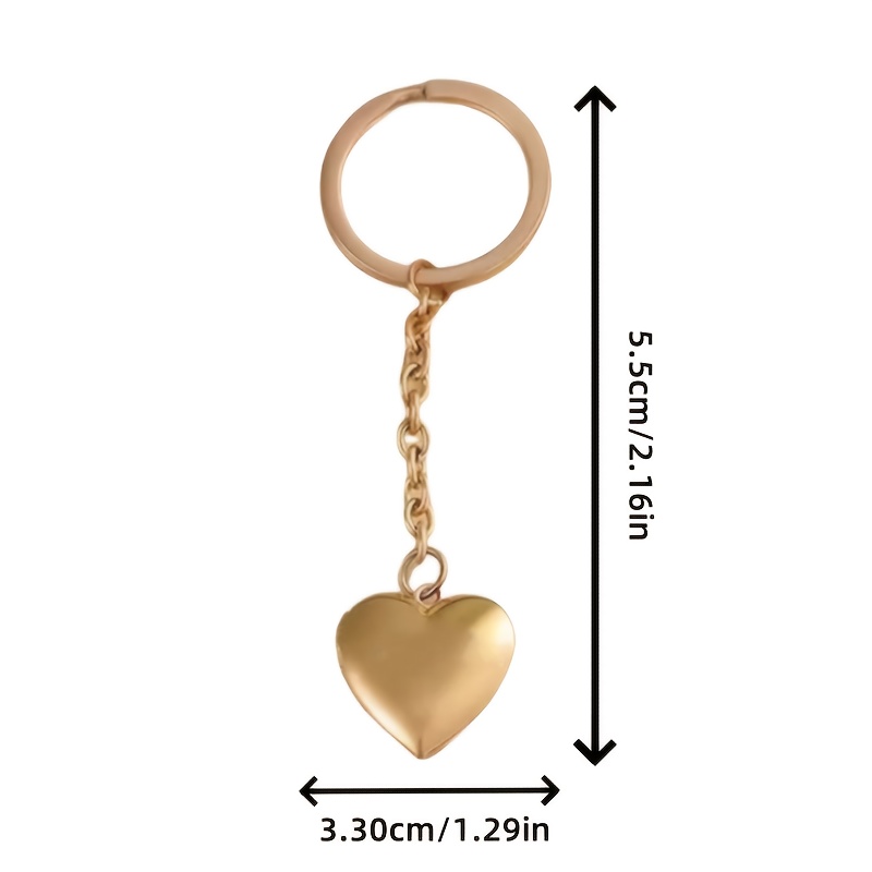 Custom Photo Heart Pendant Keychain Stainless Steel Love Charm